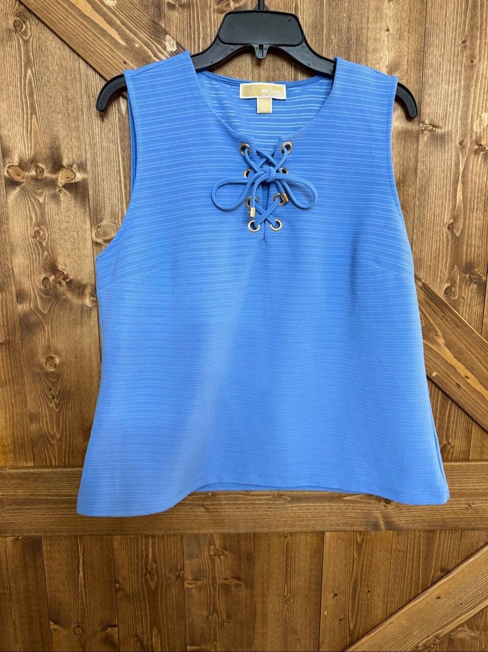 Michael Kors Women’s XL Blue Lace Up Grommet Sleeveless Top (9340)